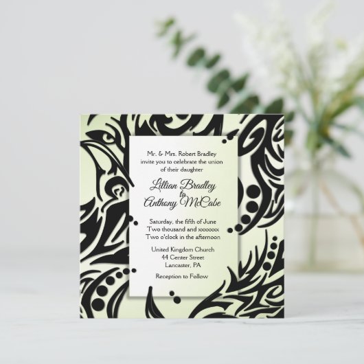 Abstracte uitnodiging tot huwelijk (Staand voorkant)