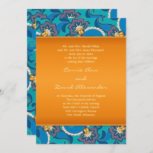 Abstracte uitnodiging tot weduwschap met Lotus Flo (Voorkant / Achterkant)