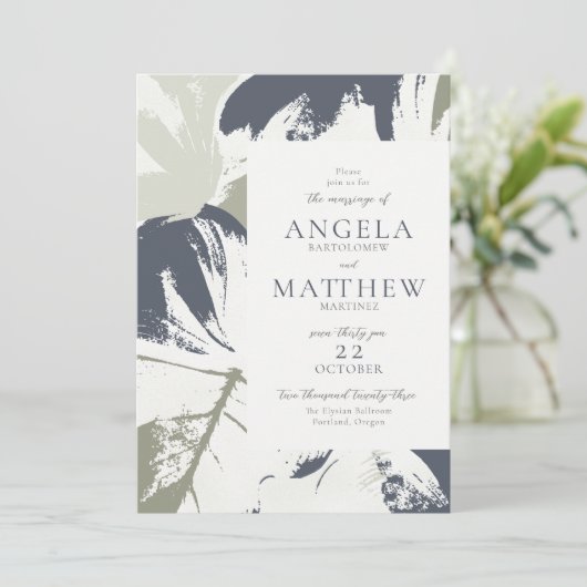 Abstracte uitnodiging van Floral in het najaar van (Staand voorkant)