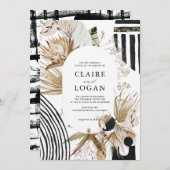 Abstracte uitnodiging voor Boho Wedding (Voorkant / Achterkant)