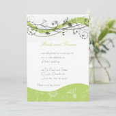 Abstracte uitnodiging voor florale en wervelkolom  (Staand voorkant)