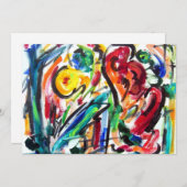 Abstracte uitnodiging voor "hartgeluk" (Voorkant / Achterkant)