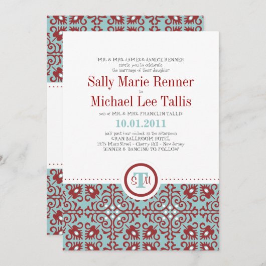 Abstracte uitnodiging voor tapijtschelp (Voorkant / Achterkant)