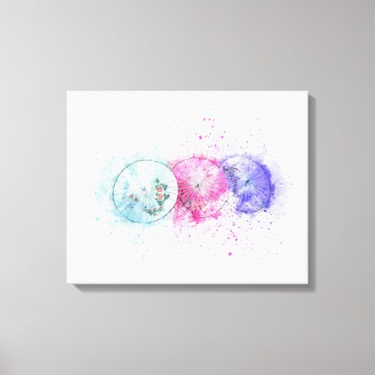 Abstracte Umbrella Art Canvas Afdruk (Voorkant)