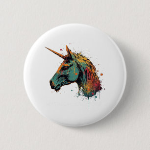 Abstracte Unicorn Ronde Button 5,7 Cm