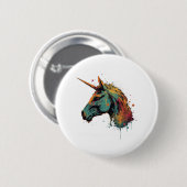 Abstracte Unicorn Ronde Button 5,7 Cm (Voorkant /achterkant)