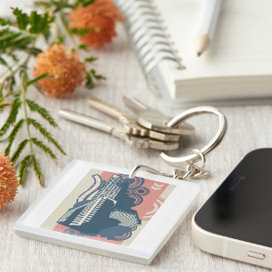 Abstracte Urban Achtergrond Sleutelhanger