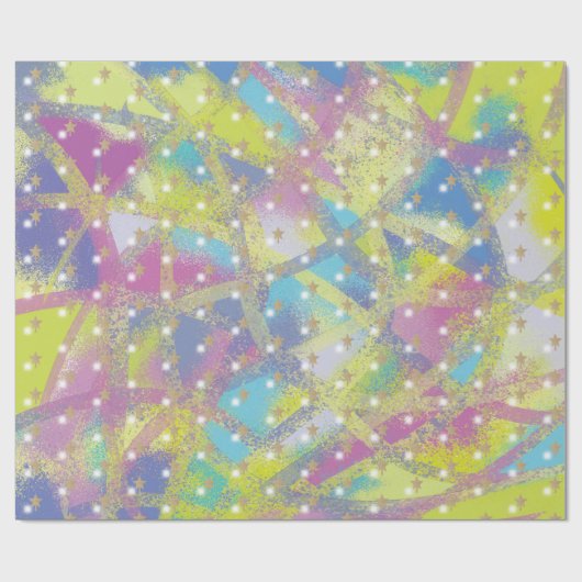 Abstracte Vakantie Kleurrijk Regenboogpatroon Cadeaupapier (Vlak)