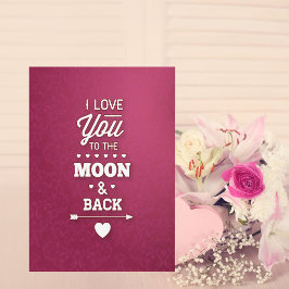 Abstracte Valentijn van Burgundy Damask Feestdagen Kaart