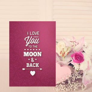 Abstracte Valentijn van Burgundy Damask Feestdagen Kaart