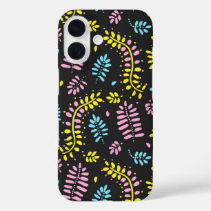 Abstracte varenbladeren-gedurfde kleuren iPhone 16 hoesje