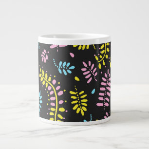 Abstracte varens -heldergeel, roze, blauw extra grote beker