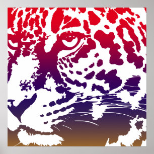 Abstracte vector - luipaard poster