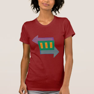 Abstracte veelkleurige pijlen met lijnen en Stippe T-shirt