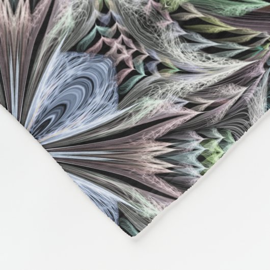 Abstracte veelkleurige vetplant rozet fleece deken (Hoek)