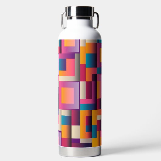 Abstracte veelkleurige vormen waterfles (Voorkant)