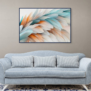 Abstracte Veer Stroom – Zachte Elegantie Canvas Afdruk