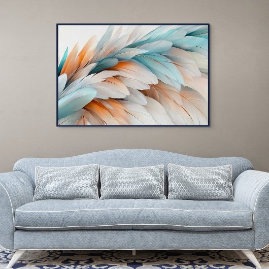 Abstracte Veer Stroom – Zachte Elegantie Canvas Afdruk