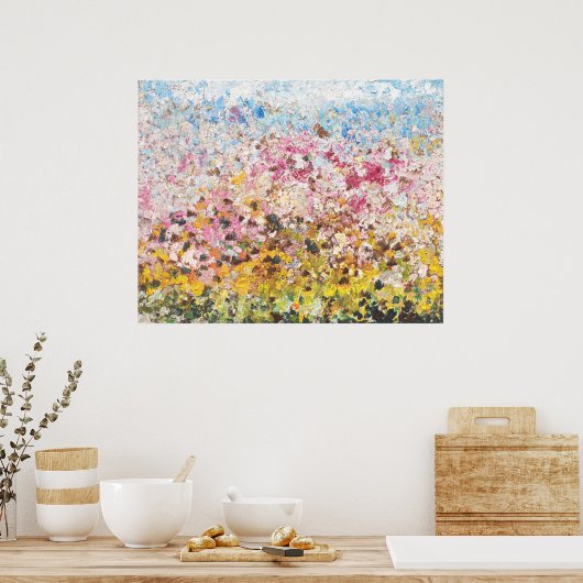 abstracte veerolie op canvas poster (Keuken)