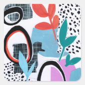 Abstracte veldslag vierkante sticker (Voorkant)