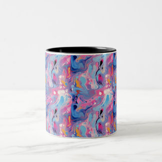 Abstracte verf 03 tweekleurige koffiemok