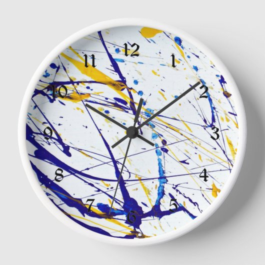 Abstracte verf blauw en gouden spatten (Voorkant)