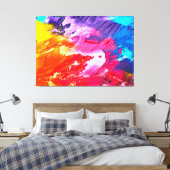 Abstracte verf canvas afdruk (Insitu (Slaapkamer))