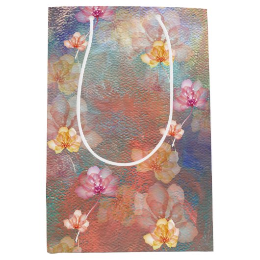 Abstracte verf en bloemen medium cadeauzakje (Voorkant)