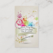 Abstracte verf en geometrisch ontwerp visitekaartje (Achterkant)