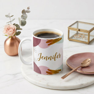 Abstracte verf gepersonaliseerd koffiemok