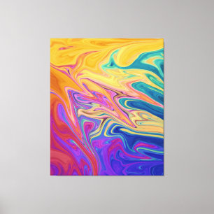 Abstracte verf in de Colors   Best Fine Art Canvas Afdruk