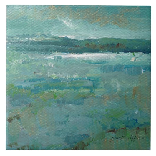 Abstracte verf in de kustzone tegeltje (Voorkant)