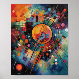 Abstracte verf met kleurrijke galaxy poster