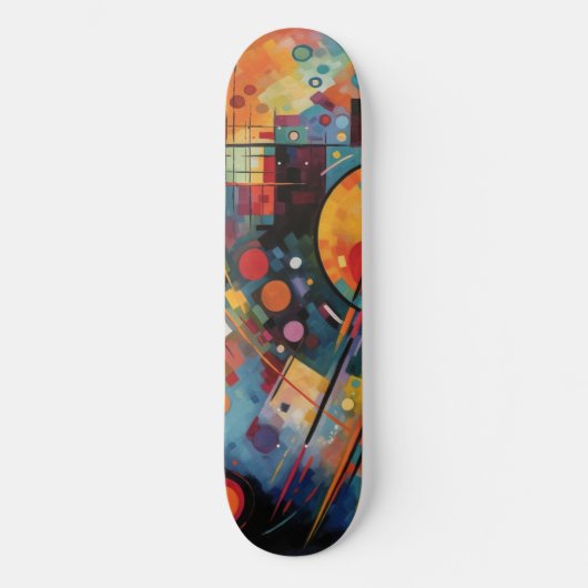 Abstracte verf met kleurrijke galaxy skateboard (Voorkant)