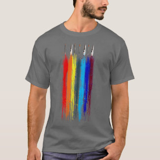 Abstracte verf t-shirt