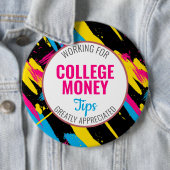 Abstracte verf | Tips gewaardeerd | Studiegeld Ronde Button 6,0 Cm (In situ)
