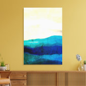 Abstracte verf van het Zee Cool Grungue Ocean Blue Canvas Afdruk (Insitu (Woonkamer))