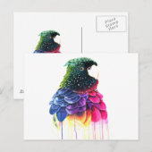Abstracte verf van papegaaivogels briefkaart (Voorkant / Achterkant)