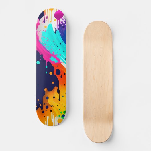 Abstracte verfdrip skateboard (Voorkant)