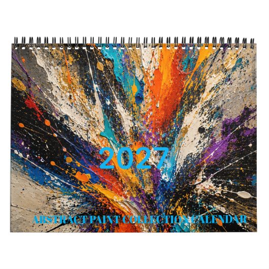 Abstracte verfexplosie 2027 kalender (Hoes)