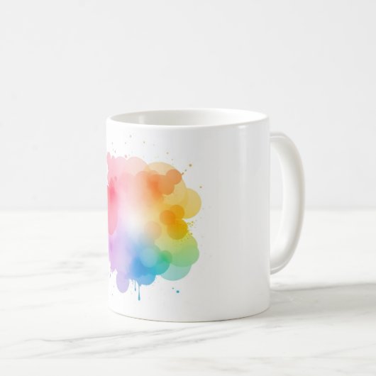 Abstracte Verfkleur Keramische Mok - Artistiek en (Voorkant rechts)