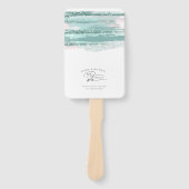 Abstracte verflijnen bruiloft We maken Blauwgroen  Handwaaier (Voorkant)