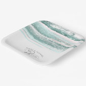 Abstracte verflijnen bruiloft We maken Blauwgroen Papieren Bordje (Gebogen)