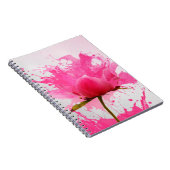 Abstracte verfplaat met roze ventilator notitieboek (Rechterzijde)