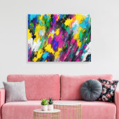 Abstracte verfspatten canvas afdruk (Insitu (Woonkamer))