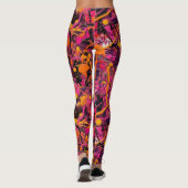 Abstracte verfspatten leggings (Achterkant)