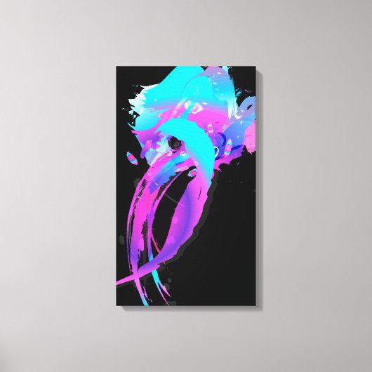 Abstracte Verfspetter Lila Borstroller 2 Canvas Afdruk (Voorkant)