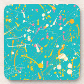 Abstracte verfsplaat bier onderzetter (Voorkant)