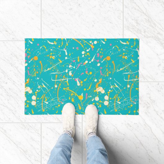 Abstracte verfsplaat deurmat (Binnen)