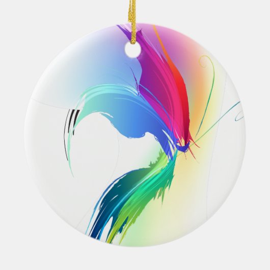 Abstracte verfsplattervlinder keramisch ornament (Achterkant)